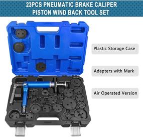 img 1 attached to 🔧 Powerful 23PCS Air Powered Brake Caliper Wind Back Tool Kit: Achieve Quick and Easy Brake Caliper Piston Compressor Rewind with WISPAUSU's Pneumatic Brake Pump Adjusting Tool and Adapters