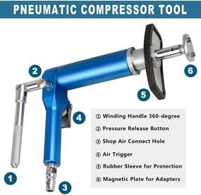 img 3 attached to 🔧 Мощный набор инструментов для возврата воздушного тормозного цилиндра на задней части 23PCS: быстрое и легкое переведение тормозного цилиндра с помощью пневматического насоса для регулировки тормозного насоса WISPAUSU и адаптеров.