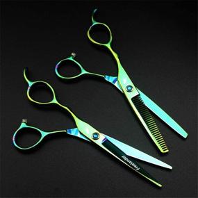 img 1 attached to 🔪 High-Quality Freelander 6.0 Inch Left-Handed Professional Hair Scissors: Straight & Thinning Barber Shears made with Japan 440C Steel for Left-Handed Hairdressers