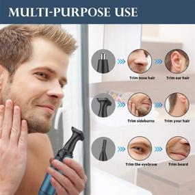 img 2 attached to 💇 2021 Professional USB Rechargeable Ear and Nose Hair Trimmer for Men and Women - IPX7 Waterproof Dual Edge Blades for Effective Cleansing