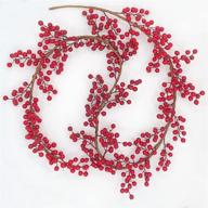 6ft christmas red berry garland | artificial bendable stems xmas tree decor | indoor/outdoor home mantle fireplace stairs table decorations | holiday thanksgiving party supplies logo