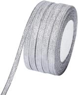 🎀 molshine 125 yard (5 rolls) silver organza ribbons - shimmering sheer thin glitter ribbon for diy, crafts, gift wrapping, christmas decorations - width: 6mm (1/4 inch) logo