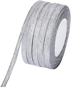 img 4 attached to 🎀 Molshine 125 Yard (5 Rolls) Silver Organza Ribbons - Shimmering Sheer Thin Glitter Ribbon for DIY, Crafts, Gift Wrapping, Christmas Decorations - Width: 6mm (1/4 inch)