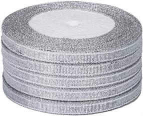 img 3 attached to 🎀 Molshine 125 Yard (5 Rolls) Silver Organza Ribbons - Shimmering Sheer Thin Glitter Ribbon for DIY, Crafts, Gift Wrapping, Christmas Decorations - Width: 6mm (1/4 inch)