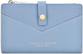 img 4 attached to 💙 Blue KEYCENT Women's Small Bifold PU Leather Wallet with Card Slots, Zipper Coin Purse