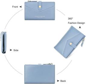 img 3 attached to 💙 Blue KEYCENT Women's Small Bifold PU Leather Wallet with Card Slots, Zipper Coin Purse