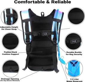 img 3 attached to Sojourner Rave Hydration Pack Backpack with 🎒 2L Water Bladder for Festivals, Hiking, Biking, and More
