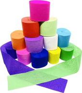 vibrant party streamers: 12 rolls of crepe paper streamers for colorful decorations! логотип