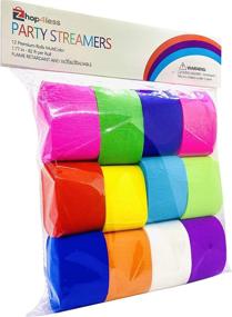 img 3 attached to Vibrant Party Streamers: 12 Rolls of Crepe Paper Streamers for Colorful Decorations!