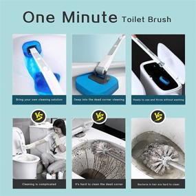 img 2 attached to 🚽 Convenient JOYHANDS Disposable Toilet Bowl Brush Holder Set with Toilet Wand Refills for Easy Bathroom Cleaning