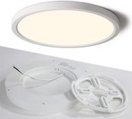 🔆 taloya led ceiling light flush mount: 8.9 inch, 18w, thin surface lamp for various rooms - porch, dining, utility, laundry, basement, entryway, stairway, kitchen (neutral white 4000k) логотип