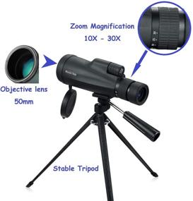 img 2 attached to MaxUSee High Power 10-30x50 Zoom HD Monocular Telescope: Perfect for Travel, Bird Watching, and Sports Concerts