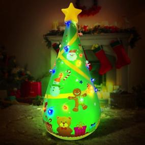 img 4 attached to 🎄 Inflatable 4ft Christmas Tree Decoration, RGB Lighted Santa Tree Tumbler Blow Up, Lighted Decor for Indoor Outdoor Holiday Art, Decorations Clearance
