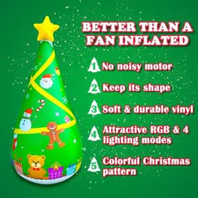 img 2 attached to 🎄 Inflatable 4ft Christmas Tree Decoration, RGB Lighted Santa Tree Tumbler Blow Up, Lighted Decor for Indoor Outdoor Holiday Art, Decorations Clearance