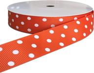 🧡 vibrant kailin orange grosgrain ribbons with white polka dots - 7/8 inch wide, 20 yards logo