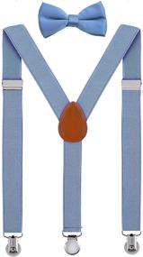 img 4 attached to 👦 SUNNYTREE Детские подтяжки и галстук-бабочка: регулируемые фиксаторы для стильного и комфортного внешнего вида.