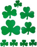 🍀 beistle assorted sizes 9-piece st patrick's day party decorations - printed paper shamrock cut outs, green (5"-12") logo