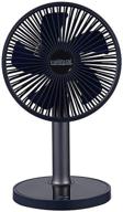 💨 portable rechargeable desk fan - 6 inch mini rotation fan with led light - ideal for home, office, travel, and camping - deep blue logo