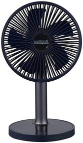 img 4 attached to 💨 Portable Rechargeable Desk Fan - 6 inch Mini Rotation Fan with LED Light - Ideal for Home, Office, Travel, and Camping - Deep Blue