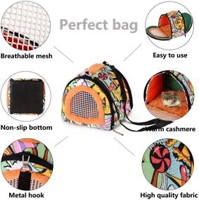 img 3 attached to Convenient Tfwadmx Hamster Carrier Bag: Travel with Ease for Guinea Pig, Hedgehog, Chinchillas, Rat, Squirrel | Detachable Strap, Breathable & Portable