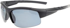 img 4 attached to 🕶️ Eyekepper TR90 Unbreakable Sports Bifocal Sunglasses - Matte Black Frame, Grey Lens +1.5: Ideal for Baseball, Running, Fishing, Driving, Golf, Softball, and Hiking