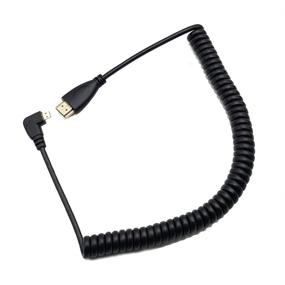 img 2 attached to 🔌 Seadream Right Angled Coiled Micro HDMI to HDMI Cable - 50cm to 1.8m Stretch Length - Ethernet and 3D 4K Support