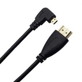 img 1 attached to 🔌 Seadream Right Angled Coiled Micro HDMI to HDMI Cable - 50cm to 1.8m Stretch Length - Ethernet and 3D 4K Support