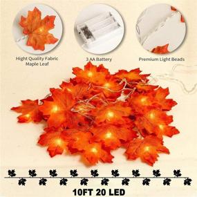 img 2 attached to 🍁 5 Pack Maple Leaves Garland String Lights - Thanksgiving Decorations Fall String Lights with 50 Ft/100 LED Maple Leaves for Indoor Outdoor Autumn Harvest Party Festival Home Patio Thanksgiving Decor