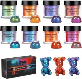 img 4 attached to 🌈 Vibrant 8-Color Chameleon Powder: Transforming Mica Pigments for Nail Art, Soap Making, Painting, Bath Bombs, Slime, Candle Making - 5g/0.17oz Per Bottle