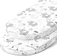 🛏️ premium 2 pack of bassinet fitted sheets for chicco lullago anywhere, baby bjorn cradle and 14 x 29 mattress pad – ultra-soft jersey cotton logo