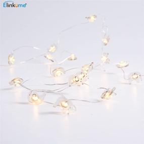 img 3 attached to 🐘 ELINKUME Battery Operated Elephant LED String Lights, 20 Micro LED Wire Lights, 2.3M Length, Waterproof for Indoor Home and Outdoor Garden Decor, Perfect for Christmas, Holiday, Valentine's Day (Warm White)