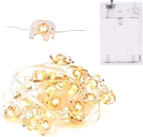 img 4 attached to 🐘 ELINKUME Battery Operated Elephant LED String Lights, 20 Micro LED Wire Lights, 2.3M Length, Waterproof for Indoor Home and Outdoor Garden Decor, Perfect for Christmas, Holiday, Valentine's Day (Warm White)