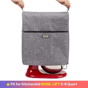 img 3 attached to 🍰 HOMEST Stand Mixer Dust Cover - Multi Pocket Grey (Type B) for KitchenAid Mixer & Accessories, Ideal for Bowl Lift 5-8 Quart