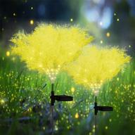 🌻 solar garden lights outdoor decorative, solar flowers, 2 pack garden lights solar powered ip65 waterproof solar stake lights outdoor decorative garden decor for yard, patio, garden pathway (yellow) логотип