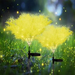 img 4 attached to 🌻 Solar Garden Lights Outdoor Decorative, Solar Flowers, 2 Pack Garden Lights Solar Powered IP65 Waterproof Solar Stake Lights Outdoor Decorative Garden Decor for Yard, Patio, Garden Pathway (Yellow)