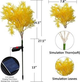 img 2 attached to 🌻 Solar Garden Lights Outdoor Decorative, Solar Flowers, 2 Pack Garden Lights Solar Powered IP65 Waterproof Solar Stake Lights Outdoor Decorative Garden Decor for Yard, Patio, Garden Pathway (Yellow)