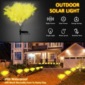 img 3 attached to 🌻 Solar Garden Lights Outdoor Decorative, Solar Flowers, 2 Pack Garden Lights Solar Powered IP65 Waterproof Solar Stake Lights Outdoor Decorative Garden Decor for Yard, Patio, Garden Pathway (Yellow)