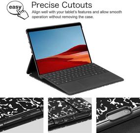 img 1 attached to Fintie Case For Microsoft Surface Pro X (2021/2020/2019) - Hard Shell Slim Portfolio Cover Compatible With Type Cover Keyboard For 13 Inch New Surface Pro X (SQ1/SQ2)