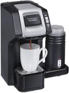 hamilton beach flexbrew 49949: single-serve coffee maker & milk frother, k-cup compatible - black logo