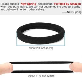 img 3 attached to 💇 Nspring 50PCS Black Hair Ties for Women: Cotton Seamless Hair Bands for Thick Hair