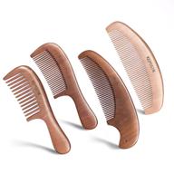 🔲 kepcsin 4 pcs wood comb set: anti-static, no snag, massage scalp detangling wide tooth comb wood and fine tooth hair combs – women hair and men beard care (2nd generation, thicken wooden comb) logo