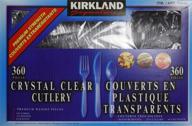 🍽️ kirkland signature heavyweight clear cutlery set - 360 pieces | weighted plastic forks, spoons, and knives logo