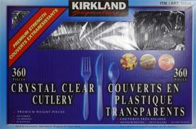 img 1 attached to 🍽️ Kirkland Signature Heavyweight Clear Cutlery Set - 360 Pieces | Weighted Plastic Forks, Spoons, and Knives