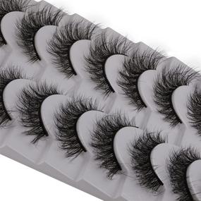 img 2 attached to 💁 JIMIRE 12MM Small Fake Eyelashes - 10 Pairs of Natural Wispy Cat Eye Mink Lashes