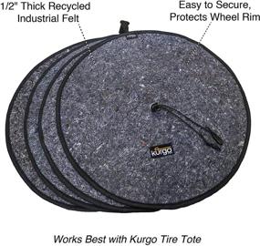 img 3 attached to Kurgo Universal Fit Tire Tote with Handle, Wheel Felts, Spare Tire Cover, Portable Wheel Bags, Winter Tire Cover, Eco-Friendly Tire Totes - Regular Size (K00037)