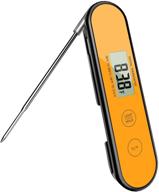 waterproof instant read digital meat thermometer with long probe, back light - ideal for grill, smoker, candy, liquid logo