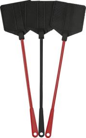 img 4 attached to 🪰 OFXDD Rubber Fly Swatter Pack - Long Fly Swatter Set, Heavy Duty Fly Swatter in Light Red and Black Colors (3 Pack)