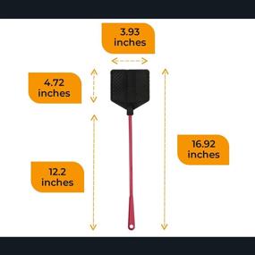 img 3 attached to 🪰 OFXDD Rubber Fly Swatter Pack - Long Fly Swatter Set, Heavy Duty Fly Swatter in Light Red and Black Colors (3 Pack)