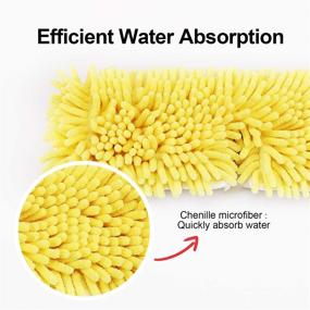 img 2 attached to 🧹 AKOMA Dual Sided Dust Mop: Flip Head Dry and Wet Mops for Effective Floor Cleaning - Includes 2 Washable Microfiber Pads for Home Office Bathroom Hardwood Tile Floor - Yellow Cleaner Tools