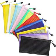 🎨 janis 40-pack, 10-color zipper mesh pouch set - colorful multipurpose pencil pen bag for office supplies, cosmetics, and travel accessories logo